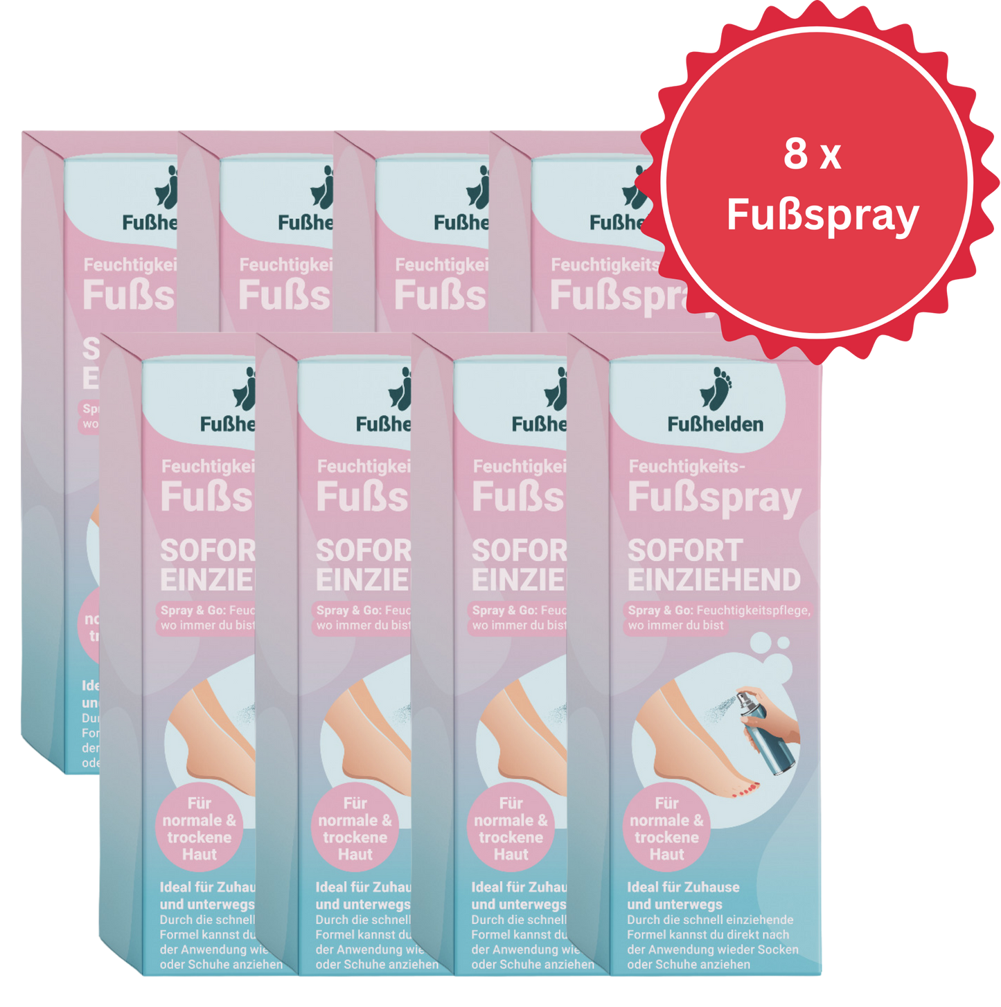8er Pack Fußhelden® Feuchtigkeits-Fußspray