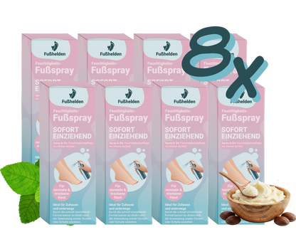 8er Pack Fußhelden® Feuchtigkeits-Fußspray