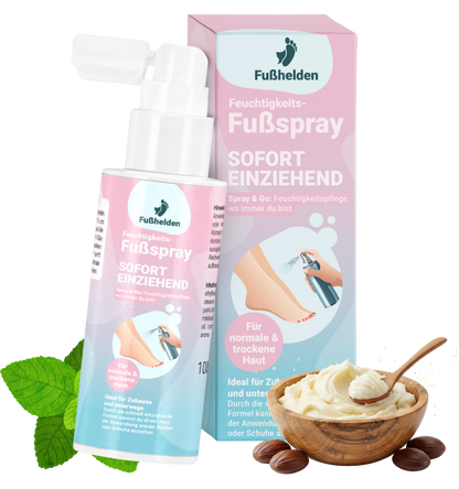 Pflegespray für geschmeidige Füße - mit Urea & Sheabutter
