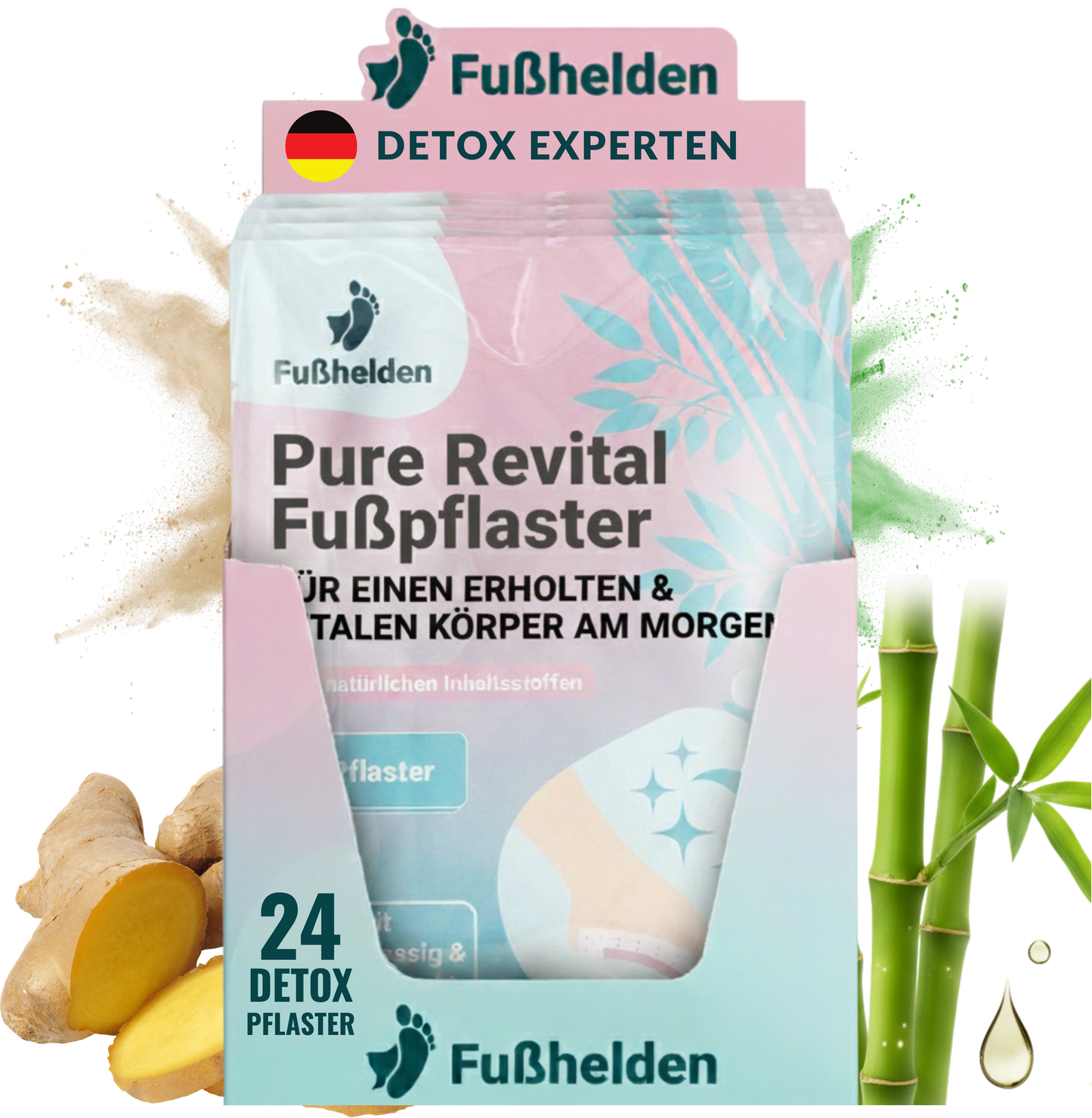 12er Tray á 2 x Fußhelden® Pure Revital Fußpflaster - 24 Pflaster